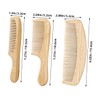 TOVINANNA 3pcs Portable Bamboo Massage Comb Bamboo Hair Combs Fine