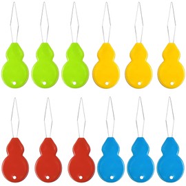 12pcs Needle Threaders Brass Wire Gourd Shaped Plastic Needle Thread Easy to Insert Hand Sewing Needles,Used for Sewing Machines Hand Sewing Cross Stitch Mending Clothing