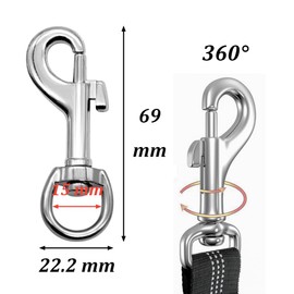 Sctmda Carabiner Hook with Swivel 8 Pieces Carabiner Swivel Snap Hook Dog Lead Hook with Swivel for Dog Collar Carabiner with Swivel Head Carabiner Dog Lead