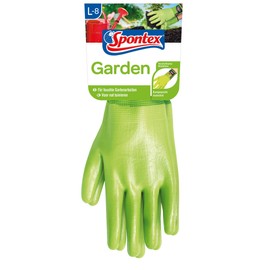 Spontex Garden Versatile Gardening Gloves for Wet Gardening - Adjustable Cuffs - 1 Pair - Green - Large