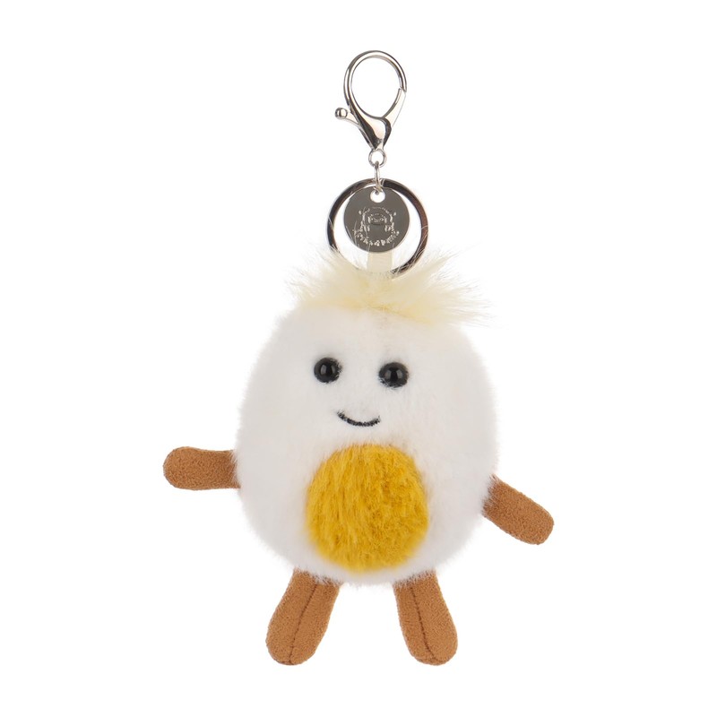 Apricot Lamb Boiled Egg Food Cute Keychain, Soft Stuffed Plush