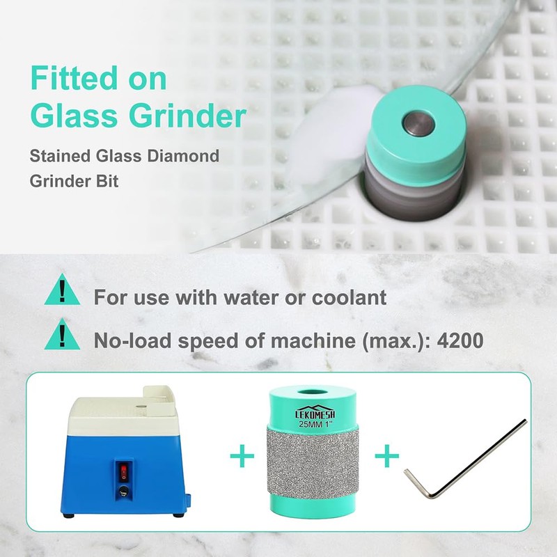 LEKOMESH Glass Grinder Bits for Stained Glass - 1 1/8
