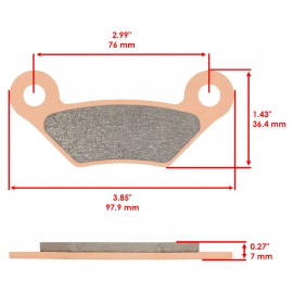 Caltric 2 Set of Rear Brake Pads for John Deere Xuv Gator 625I Gas 825I Gas 855D Diesel