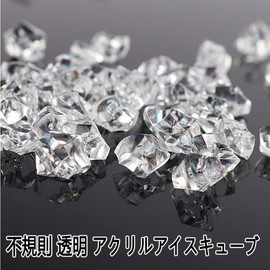 Dekori Fake Ice Cubes, Acrylic, Transparent, Irregular Crystal, Wedding, Bar Decoration, Romantic Atmosphere, DIY Decoration, Decorative Plants, Beta, Aquarium, Vase, Aquatic Cultivation, Gemstone, Toy, Photo Prop, Ice Cube, Approx. 420 Tablets
