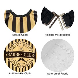 Gabri Professional Barber Cape Gown - Premium Hairdressing Cape for Hair Salon - Waterproof Hair Cutting Capes and Gowns for Barber Shops (Black & Yellow Stripes, 160cm (L) x 140cm (W))