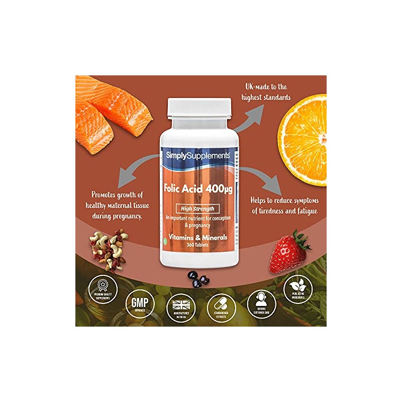 Folic Acid (Vitamin B9) 400mcg | 360 Tablets = Up