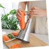Ciieeo Stainless Steel Cheese Grater with Wooden Handle - Three-Sided