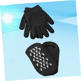 Housoutil Gel Gloves Foot Covers Moisturizing Gloves for Dry Hands Feet Spa Accessories Essential Oil Softening Spa Socks One Size Fits All