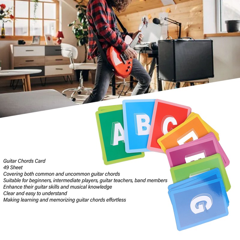 Guitar Chords Card 49 Sheets 6 String Acoustic Electric Guitar