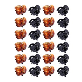 Lansonee 24Pcs Mini Hair Clips Plastic Hair Accessories Clips Hair Claws Pins Clamps for Girls, Toddlers Girls, Women (Black and Brown)