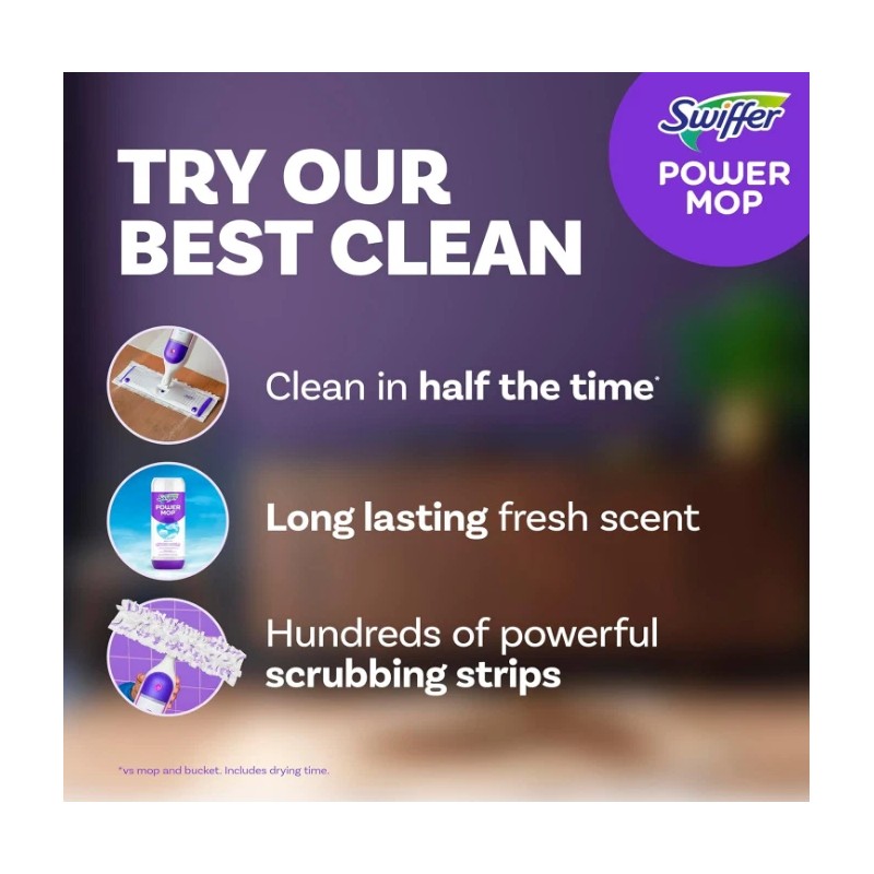 Swiffer PowerMop Kit – Multi-Surface Floor Cleaner with Pads &