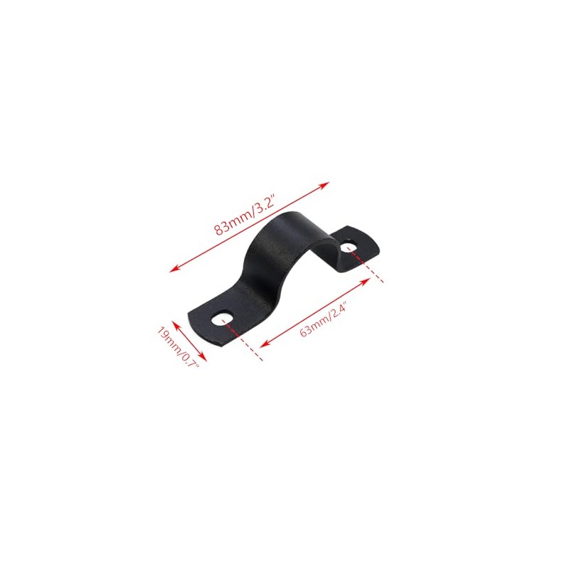 3/4 Inch DN20 Pipe Strap 12Pcs, Two Hole Fixing U
