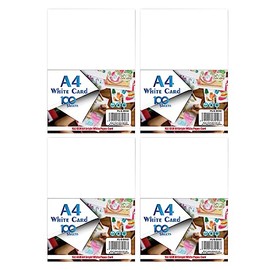 Pack of 4 - A4 White Craft Card 160gsm Lightweight Sturdiness Thick Cardstock Arts Card for Crafting Printing Drawing Sketching Printer Paper