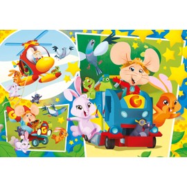 Clementoni Mouse Gigio Supercolor Gigio-104 Maxi Pieces-Made in Italy, Puzzle Children 4 Years+, Multicoloured, 23756