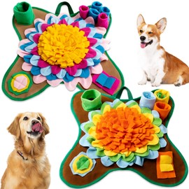2 Pack Pet Snuffle Mat for Dogs Treat Interactive Dog Feeding Mat Dog Sniffing Mat Portable Dog Puzzle Toys for Small Medium Breed Dogs Puppy Foraging Feed Game (Elegant Style)