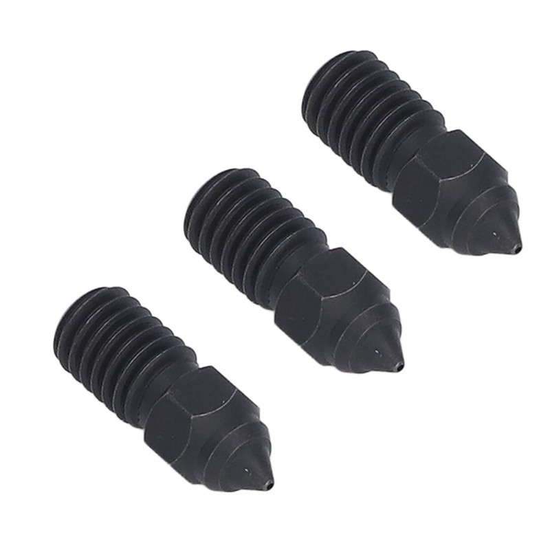3 Pcs 3D Printer Nozzle M6 Hardened Steel Heat Resistant
