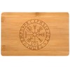 Samunshi® Wooden Board with Engraving Vegvisir Vikinger Kompass Runes Bamboo