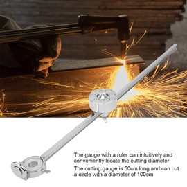Torch Compass Roller Guide, Guide Stainless Steel Oxygen Welding Cutting Tool Accessories with Scale Ruler Fit, for G01-100 Cutting Torch