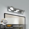 Modern Chrome LED Bathroom Vanity Light Fixtures, 3-Light Dimmable Wall