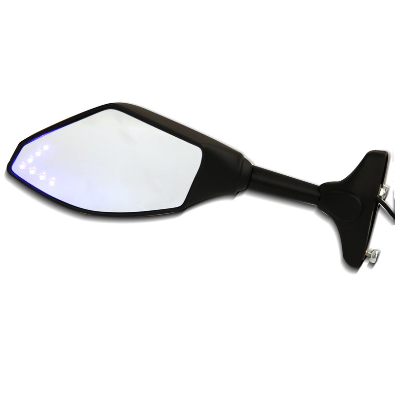 Motorcycle Side Mirrors with LED Turn Signals Compatible With GSXR