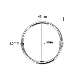 A-LIFE Curtain Rings, Sliding Rings, Opening Design, Curtain Ring Hooks, Inner Diameter 15.4 inches (39 cm), Firmly Fixed, Pack of 20, Silver