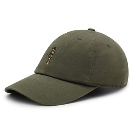 JPAK Giraffe Premium Dad Hat Embroidered Cotton Baseball Cap Zoo Wild Animal Olive Green