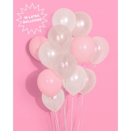 xo, Fetti Party Decorations Pink Latex + Iridescent Foil Bow Balloons - 20 pk | Bachelorette Decorations, Bow Birthday Party, Bridal Engagement Decor, Coquette Cute, Baby Shower, Tea Ribbon Decor