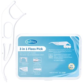 Orthodontic Flossers for Braces 3-in-1 Dental Floss Picks Fold-Out Flip Pick Toothpicks Easy Grip Handle Tooth Pick 50 Count