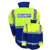 Security Badge Blue & Yellow Hi Vis Parka Jacket Reflective,