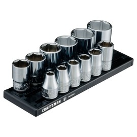 CRAFTSMAN V-SERIES Socket Set, Shallow SAE, 3/8 Inch Drive, 12 Piece (CMMT17330V)