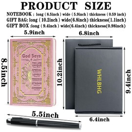 WHLBHG Christian Gift God Says You Are Unique A5 Size Lined Journal Notebook Bible Verse Gift Inspirational Gift Sister Gifts Affirmations Gift Multi Color Journal, 1 Pack (Pink)(God Says-Pink)