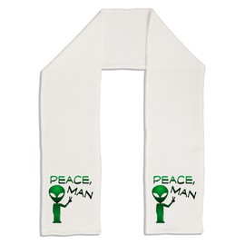 TooLoud Peace Man Alien Adult Fleece 64" Scarf