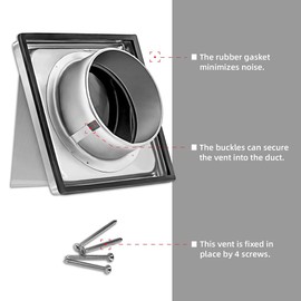 Daiilg 4-Inch External Extractor Wall Vent Outdoor Cushioned Non Return Flap