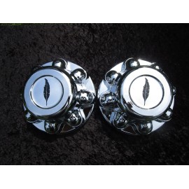 FEATHERLITE 8 Lug 6.5" w/ 7/8" Lug Nut Trailer Chrome Hubcap Set of Two(2)