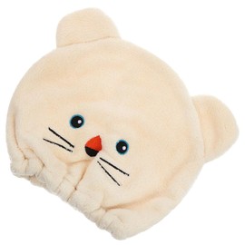 WOONEKY Comfortable Cartoon Fleece Hair Towel Quick Drying Water Absorption Head Wrap for Soft Bath Towel for Shower Easy to Use with Button Design Durable and Fashionable
