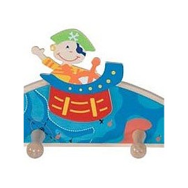 Unbekannt Children's Coat Rack Wooden Pirate Children
