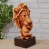 Widdop NATURECRAFT WOOD EFFECT RESIN FIGURINE - LION & CUB