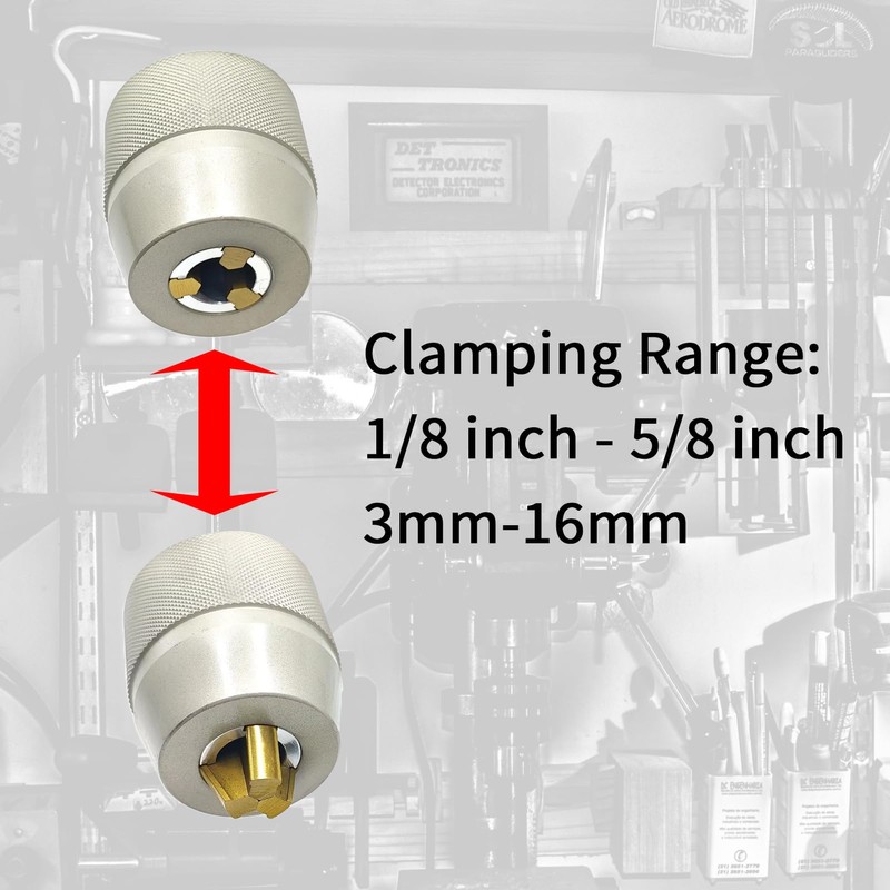 Lzcdelyxiao MT3 Keyless Drill Chuck, 1/8" - 5/8" (3-16mm), Titanium