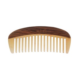 TAN MUJIANG Hair Comb Wooden Sheep or Cow Horn Comb Smooth Luxury Set Comb, Anti-Static YTB Comb 5-11 with Case