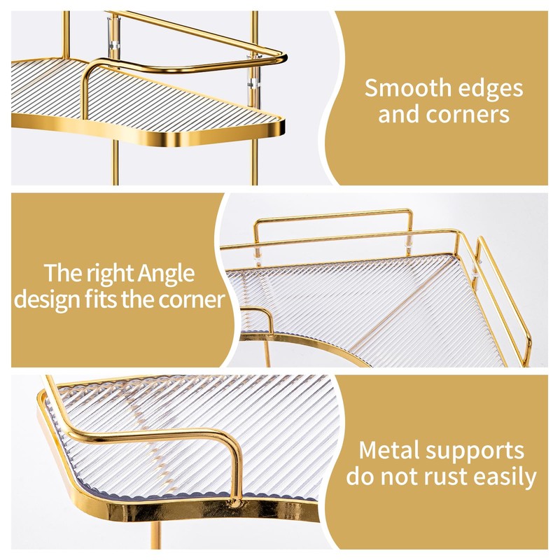 Seoneiro 2 Tier Corner Bathroom Counter Organizer, Cosmetic Skincare Organizer,