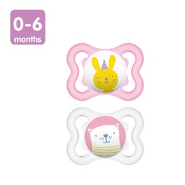 MAM Mini Air Pacifiers Sensitive Skin 0-6 Months, Best for Breastfed Babies, Girl, 0-6 (Pack of 2)