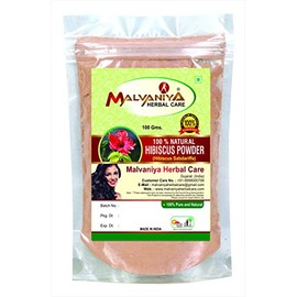 100% Natural Hibiscus Flower (ROSA SINENSIS) Powder for BOUNCY HAIRS NATURALLY (100 gm (0.22 lb) 3.5 ounces)
