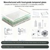 2Pcs Glass Cutting Boards for Kitchen(12x16" & 12x8"),Clear Tempered Glass
