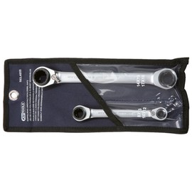 KS Tools 503.4655 4 in 1 GEARplus reversing double ratchet ring spanner set, 2 pcs, 8-19mm