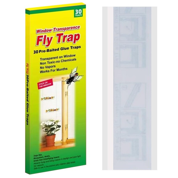Mosqueda Window Fly Traps, 30 Pack Sticky Fly Traps for