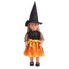 DUORUIMI Doll Clothes Halloween Witch Dress with Hat for American