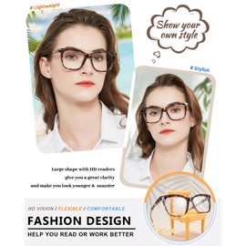 MARE AZZURO Large Reading Glasses 3.5 Women Stylish Readers 1.00 1.25 1.50 1.75 2.00 2.25 2.50 2.75 3.00 3.50 4.00 5.00 6.00 (Leopard, 350)