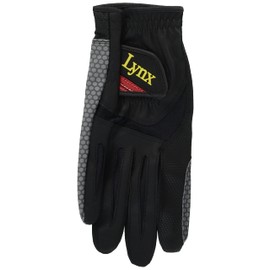 LYNX LXGL-8659 Men's Golf Gloves, Unofficially Certified, Right Hand, Black, L