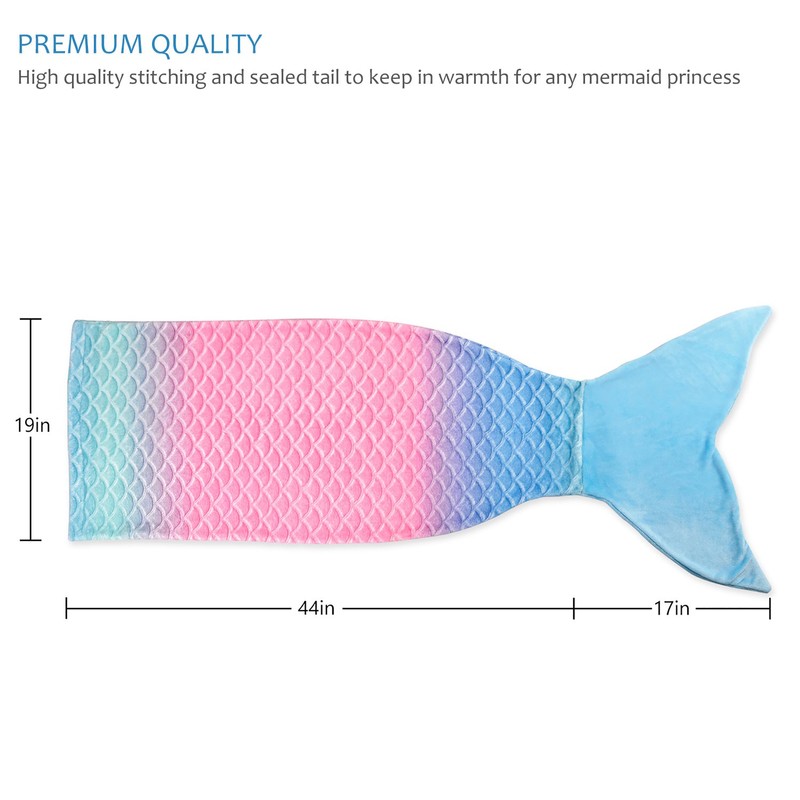 Catalonia Classy Mermaid Tail Blanket, Soft Warm Plush Fleece Sleeping