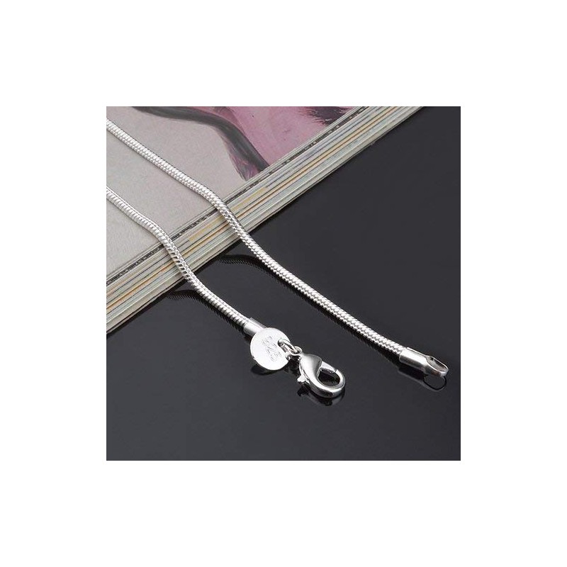Cunluna 925 Sterling Silver 2 mm Snake Chain Lobster Clasp